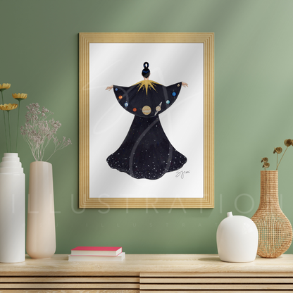 Planetary Alignment  |  Cosmic Fashion Illustration (EMBELLISHED PRINT)