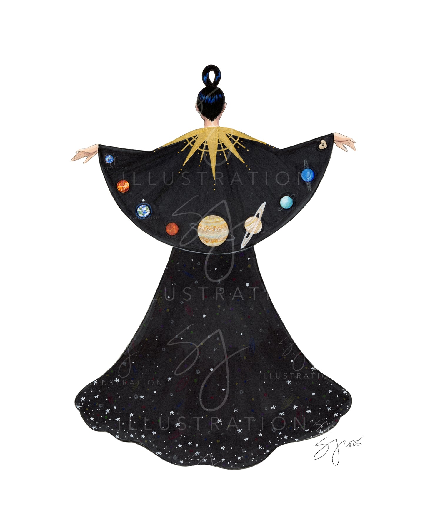 Planetary Alignment  |  Cosmic Fashion Illustration (EMBELLISHED PRINT)