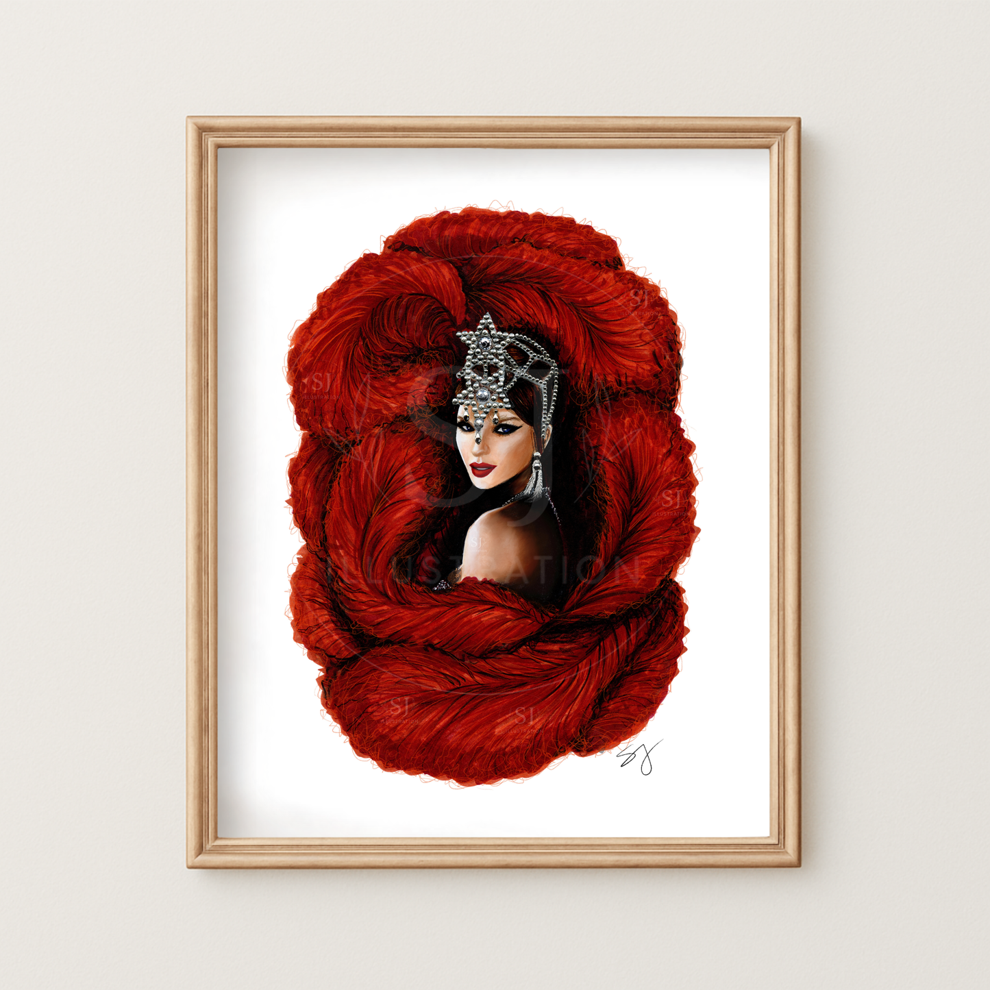 Portrait of a Showgirl  |  Album Inspired Portrait Illustration (EMBELLISHED PRINT)