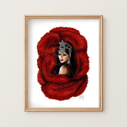 Portrait of a Showgirl  |  Album Inspired Portrait Illustration (EMBELLISHED PRINT)