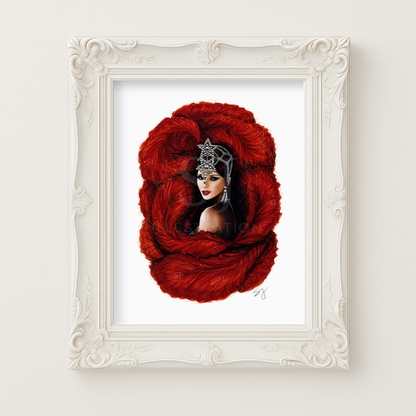 Portrait of a Showgirl  |  Album Inspired Portrait Illustration (EMBELLISHED PRINT)