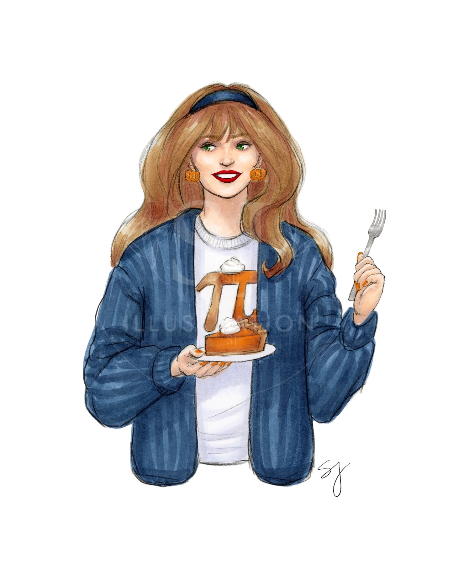Pumpkin Pi  |  Fun Fall Fashion Illustration (ART PRINT)