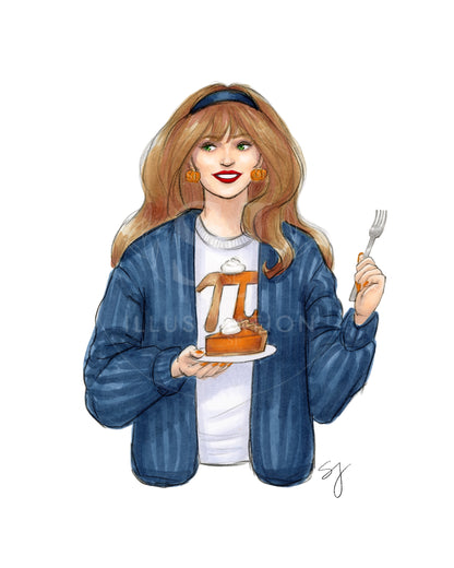Pumpkin Pi  |  Fun Fall Fashion Illustration (ART PRINT)