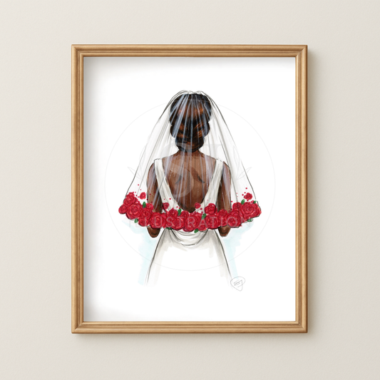 Rose Veil  |  Bridal Fashion Illustration (ART PRINT)