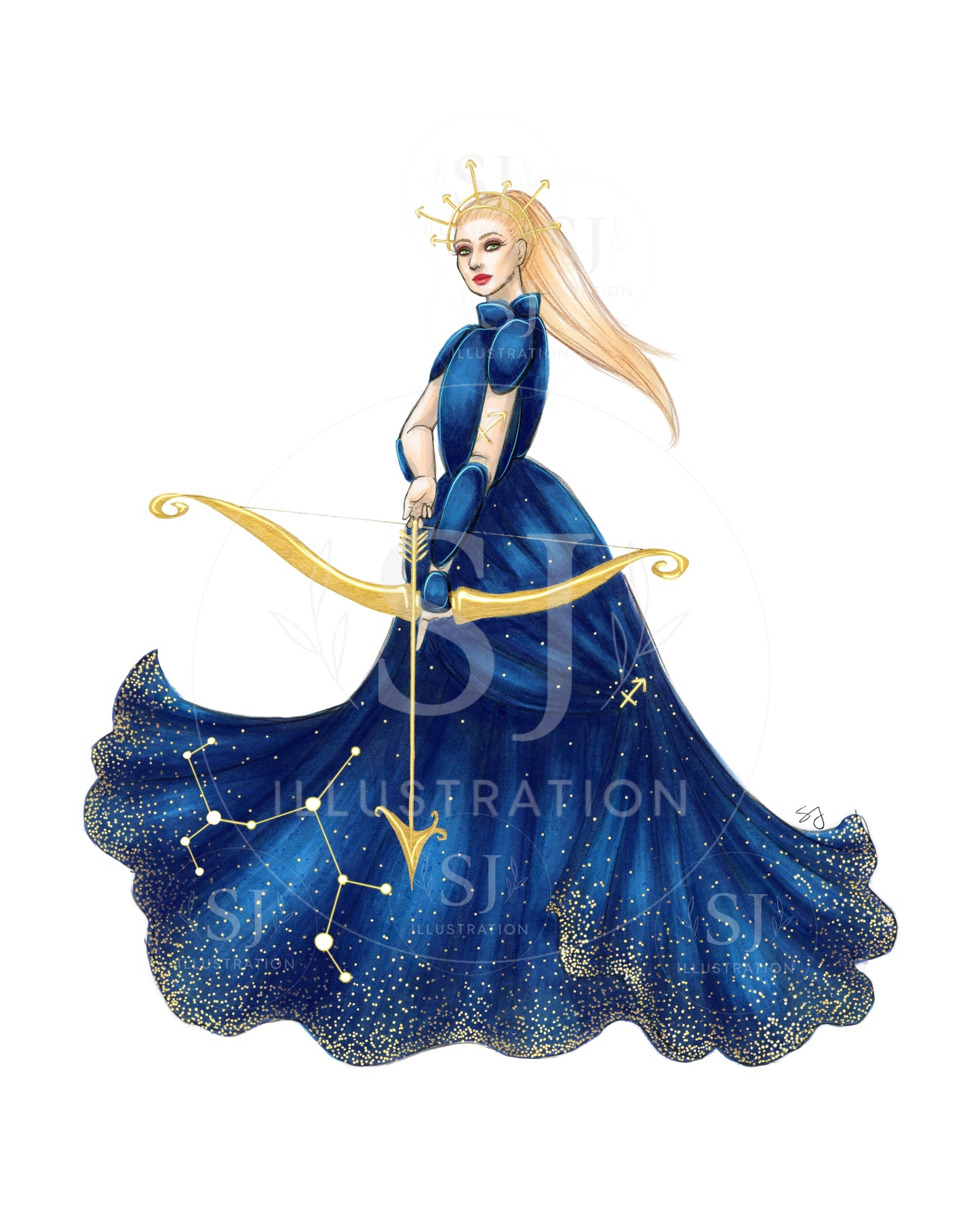 Sagittarius (series 1)  | Zodiac Series Illustration (PRINT)