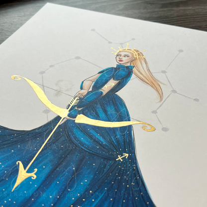 Sagittarius (Version 2)  |  Zodiac Fashion Illustration (ORIGINAL)