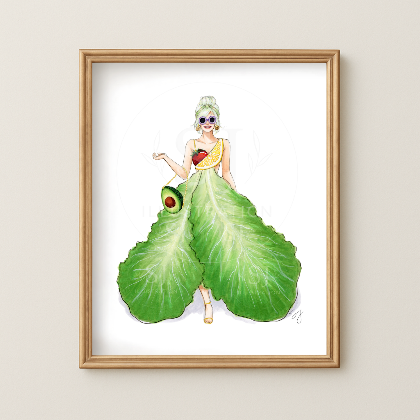 Fresh Salad Dress  |  Whimsical Fun Fashion Illustration (ART PRINT)