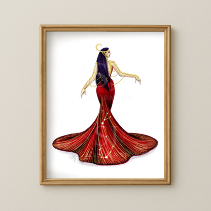 Scorpio (series 1)  |  Zodiac Fashion Illustration (ART PRINT)