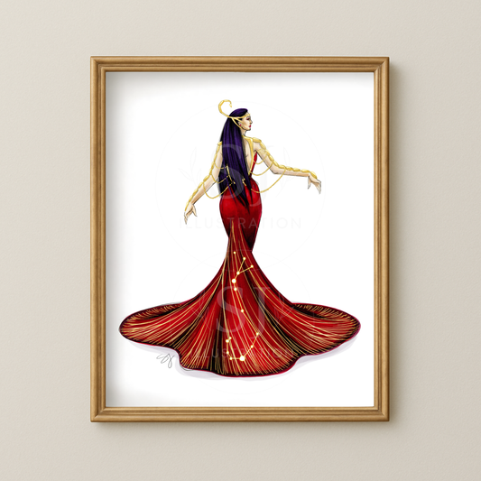 Scorpio (series 1)  |  Zodiac Fashion Illustration (ART PRINT)