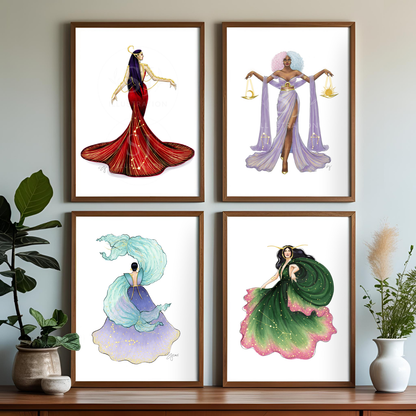 Scorpio (series 1)  |  Zodiac Fashion Illustration (ART PRINT)