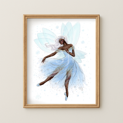 Snow Fairy  |  Magical Winter Fairy Illustration (EMBELLISHED PRINT)