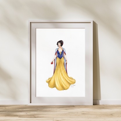 Snow White Reimagined  |  Fairytale Princess Fashion Illustration (ORIGINAL)