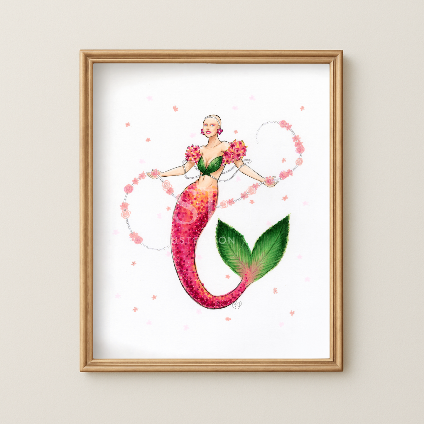 Spring Mermaid  |  Inclusive Mermaid Illustration (PRINT)