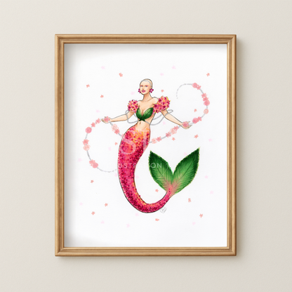 Spring Mermaid  |  Inclusive Mermaid Illustration (PRINT)