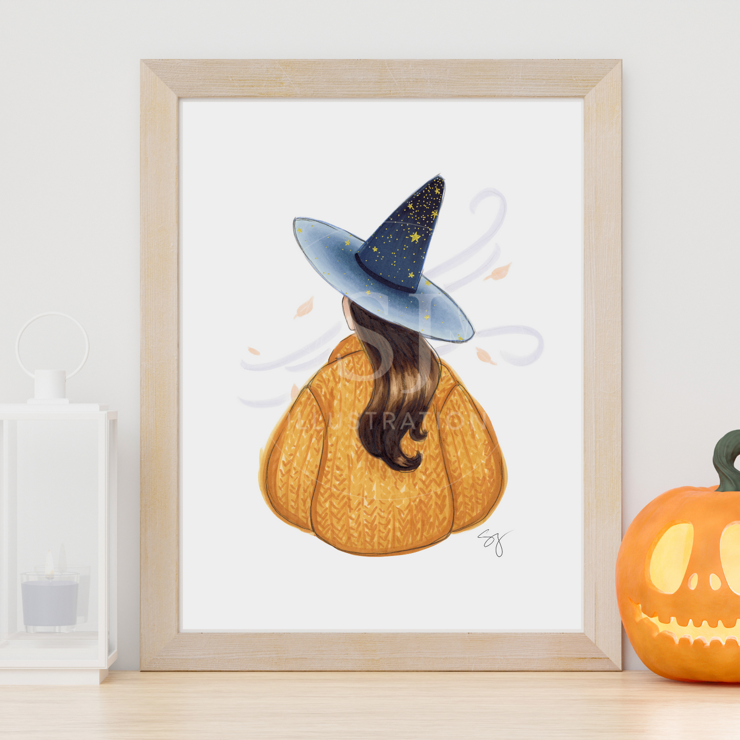 Star Brrright (Cozy Witch Series)  |  Cozy Witch Illustration (EMBELLISHED PRINT)