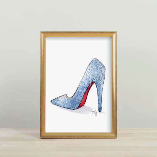 Step Into Winter  |  Winter Stiletto Fashion Illustration (EMBELLISHED PRINT)