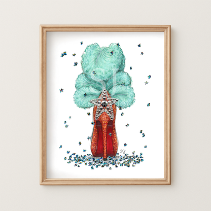 Step Into A New Era  |  Showgirl Album Inspired Stiletto Illustration (EMBELLISHED PRINT)