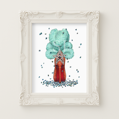 Step Into A New Era  |  Showgirl Album Inspired Stiletto Illustration (EMBELLISHED PRINT)