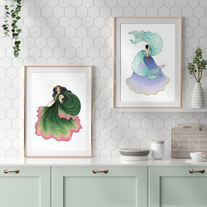 Taurus (series 1)  |  Zodiac Fashion Illustration (ART PRINT)