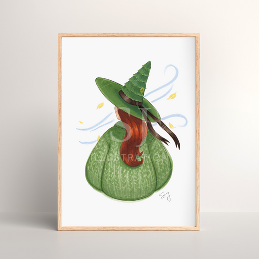 Timbrrr (Cozy Witch Series)  |  Cozy Witch Illustration (EMBELLISHED PRINT)