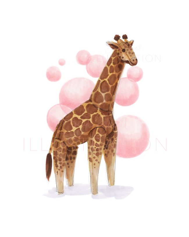 Toy Giraffe | Whimsical Nursery Illustration (ART PRINT)