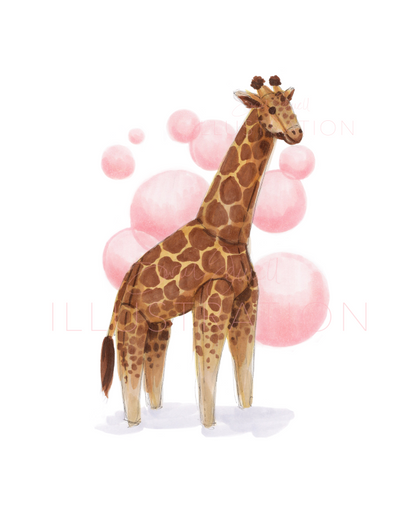 Toy Giraffe | Whimsical Nursery Illustration (ART PRINT)