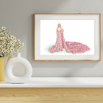 Dove in Diesel  |  Red Carpet Fashion Illustration (PRINTS)