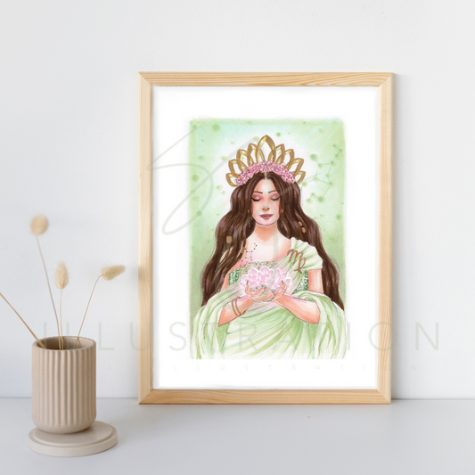 Virgo  |  Zodiac Fashion Illustration (EMBELLISHED PRINT)