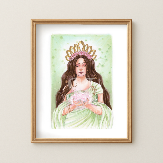 Virgo  |  Zodiac Fashion Illustration (EMBELLISHED PRINT)