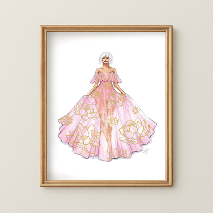 Virgo (series 2)  |  Zodiac Fashion Illustration (EMBELLISHED PRINT)