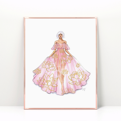 Virgo (series 2)  |  Zodiac Fashion Illustration (EMBELLISHED PRINT)