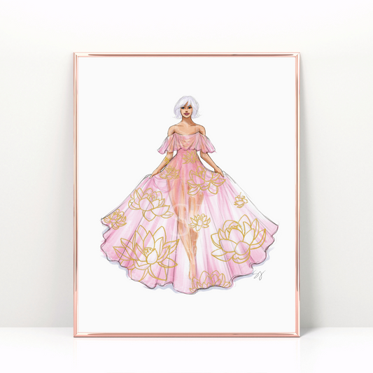 Virgo (series 2)  |  Zodiac Fashion Illustration (EMBELLISHED PRINT)