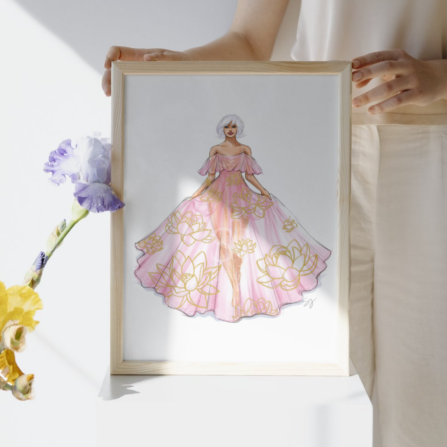 Virgo (series 2)  |  Zodiac Fashion Illustration (EMBELLISHED PRINT)