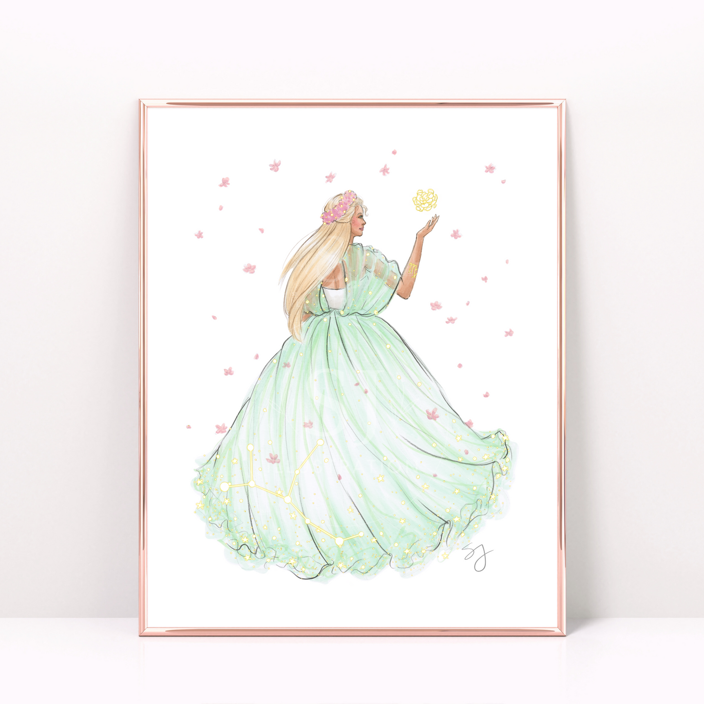 Virgo (series 1)  |  Zodiac Fashion Illustration (ART PRINT)