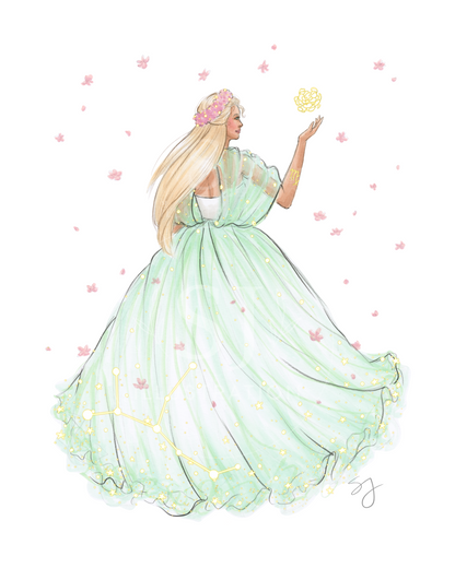 Virgo (series 1)  |  Zodiac Fashion Illustration (ART PRINT)