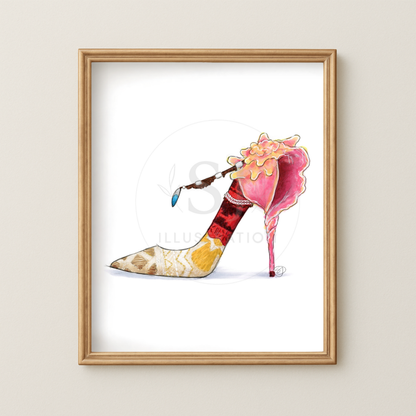 Where Sky Meets Sea  |  Character Inspired Stiletto Fashion Illustration (PRINT)