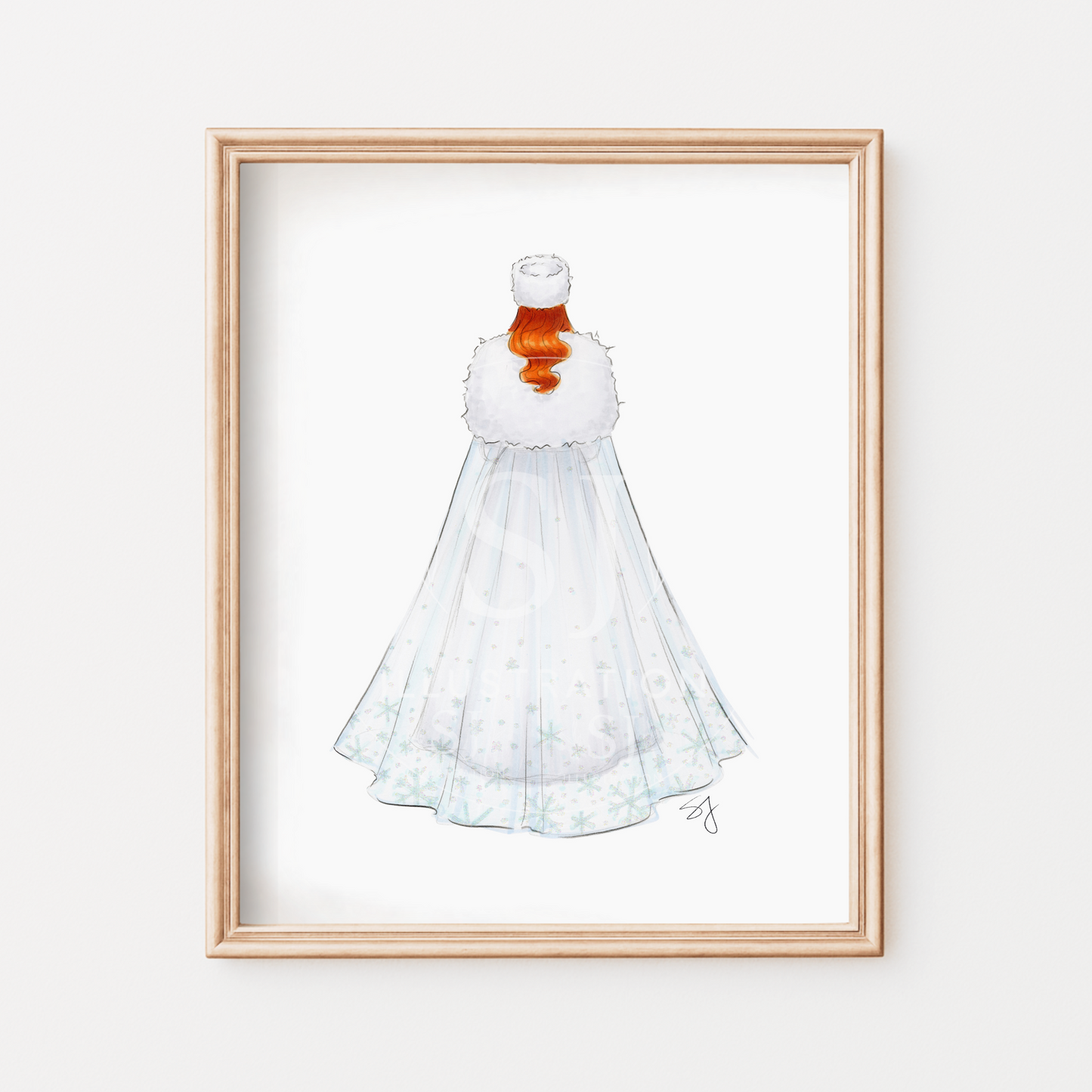 Winter Bride  |  Bridal Fashion Illustration (EMBELLISHED PRINT)