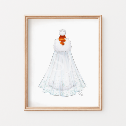 Winter Bride  |  Bridal Fashion Illustration (EMBELLISHED PRINT)