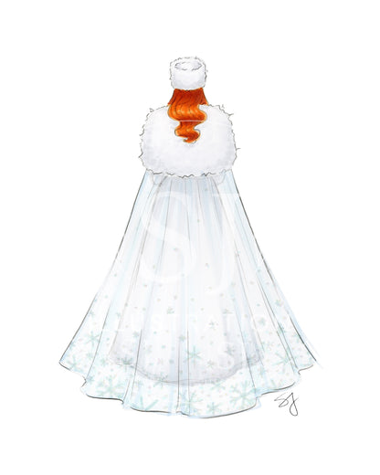 Winter Bride  |  Bridal Fashion Illustration (EMBELLISHED PRINT)