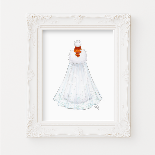 Winter Bride  |  Bridal Fashion Illustration (EMBELLISHED PRINT)